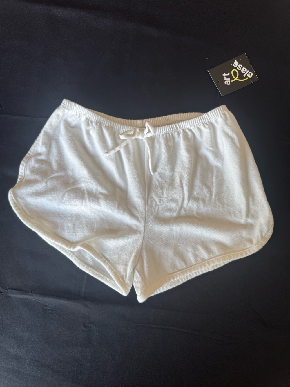 NWT Art Class Girls Knit Drawstring Dolphin Shorts Off White Cream Size S (6/7)